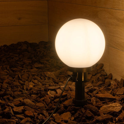 AGROS 61593 Φωτιστικό Κήπου / Καρφωτό με Ντουί 1 x E27 AC 220-240V Αδιάβροχο IP65 - Λευκό & Μάυρο - Μ20 x Π20 x Υ54cm