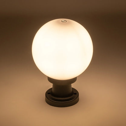 AGROS 61595 Φωτιστικό Κολωνάκι Κήπου με Ντουί 1 x E27 AC 220-240V Αδιάβροχο IP65 - Λευκό & Μάυρο - Μ20 x Π20 x Υ30cm