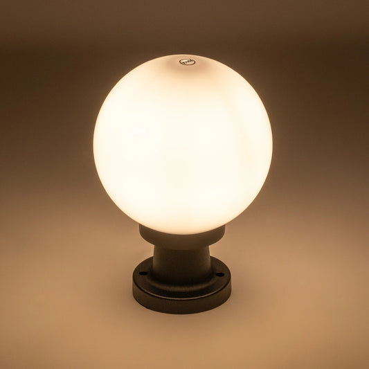 AGROS 61595 Φωτιστικό Κολωνάκι Κήπου με Ντουί 1 x E27 AC 220-240V Αδιάβροχο IP65 - Λευκό & Μάυρο - Μ20 x Π20 x Υ30cm