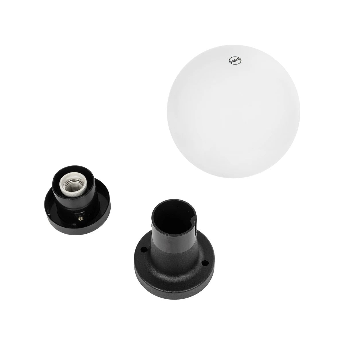 AGROS 61595 Φωτιστικό Κολωνάκι Κήπου με Ντουί 1 x E27 AC 220-240V Αδιάβροχο IP65 - Λευκό & Μάυρο - Μ20 x Π20 x Υ30cm