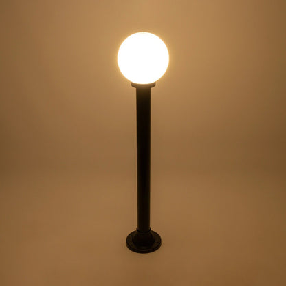 AGROS 61596 Φωτιστικό Κολωνάκι Κήπου με Ντουί 1 x E27 AC 220-240V Αδιάβροχο IP65 - Λευκό & Μάυρο - Μ20 x Π20 x Υ100cm