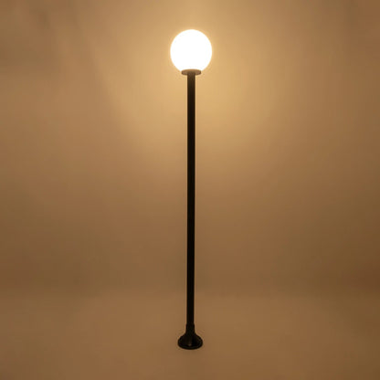 AGROS 61597 Φωτιστικό Κολωνάκι Κήπου με Ντουί 1 x E27 AC 220-240V Αδιάβροχο IP65 - Λευκό & Μάυρο - Μ30 x Π30 x Υ240cm