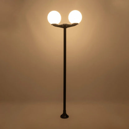 AGROS 61598 Φωτιστικό Κολωνάκι Κήπου με Ντουί 2 x E27 AC 220-240V Αδιάβροχο IP65 - Λευκό & Μάυρο - Μ75 x Π30 x Υ240cm