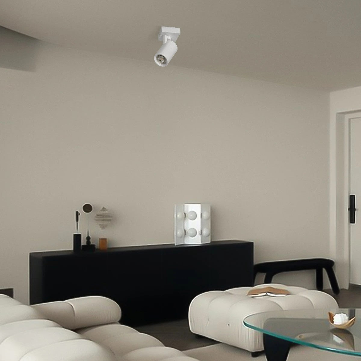 SPOTA KLV-101-0135 Κινούμενο Φωτιστικό Σποτ Οροφής για Λάμπα MR16 με Ντουί GU10 AC 220-240V IP20 - Λευκό Ματ - Μ7 x Π6 x Υ14