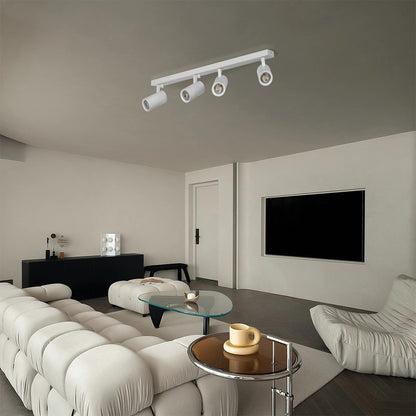 SPOTA KLV-101-0141 Κινούμενο Φωτιστικό Σποτ Οροφής για 4 Λάμπες MR16 με Ντουί GU10 AC 220-240V IP20 - Λευκό Ματ - Μ64 x Π6 x Υ14