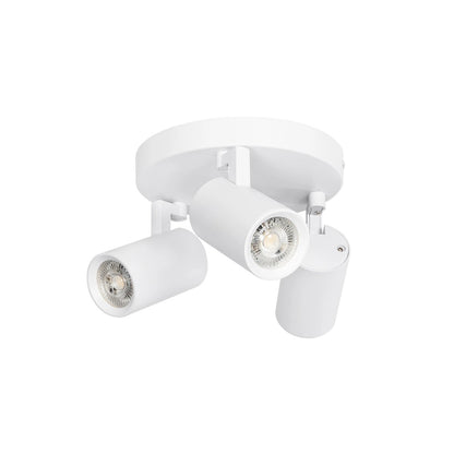 SPOTA KLV-101-0145 Κινούμενο Φωτιστικό Σποτ Οροφής για 3 Λάμπες MR16 με Ντουί GU10 AC 220-240V IP20 - Λευκό Ματ - Μ19 x Π19 x Υ14