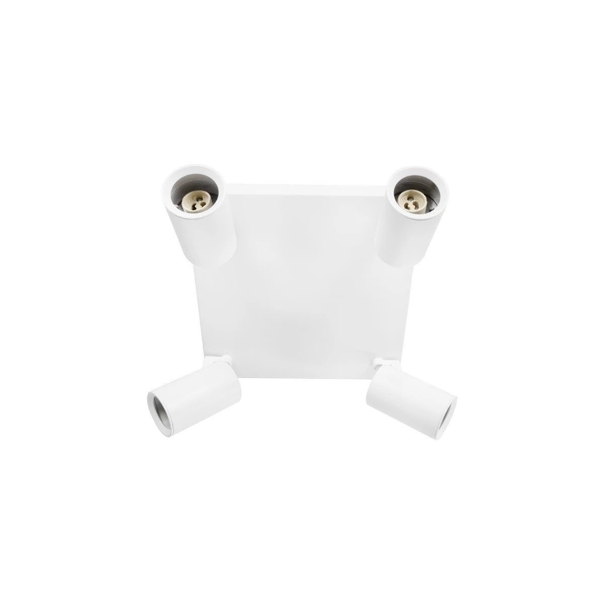 SPOTA KLV-101-0147 Κινούμενο Φωτιστικό Σποτ Οροφής για 4 Λάμπες MR16 με Ντουί GU10 AC 220-240V IP20 - Λευκό Ματ - Μ26 x Π26 x Υ14