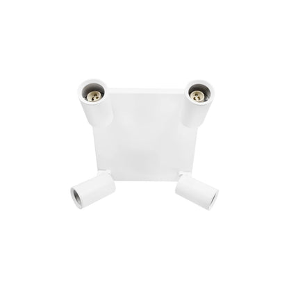 SPOTA KLV-101-0147 Κινούμενο Φωτιστικό Σποτ Οροφής για 4 Λάμπες MR16 με Ντουί GU10 AC 220-240V IP20 - Λευκό Ματ - Μ26 x Π26 x Υ14