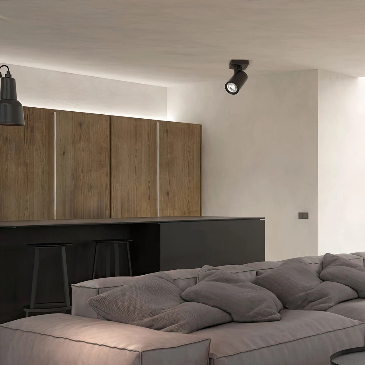 SPOTA KLV-101-0134 Κινούμενο Φωτιστικό Σποτ Οροφής για Λάμπα MR16 με Ντουί GU10 AC 220-240V IP20 - Μαύρο Ματ - Μ7 x Π6 x Υ14