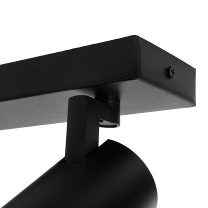 SPOTA KLV-101-0136 Κινούμενο Φωτιστικό Σποτ Οροφής για 2 Λάμπες MR16 με Ντουί GU10 AC 220-240V IP20 - Μαύρο Ματ - Μ30 x Π6 x Υ14.5