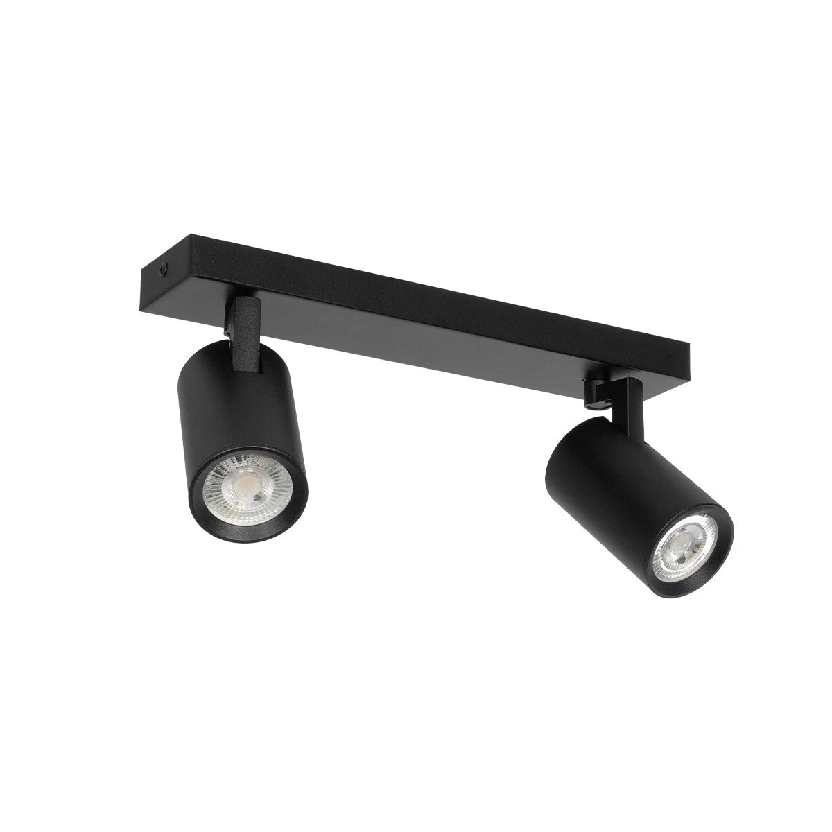 SPOTA KLV-101-0136 Κινούμενο Φωτιστικό Σποτ Οροφής για 2 Λάμπες MR16 με Ντουί GU10 AC 220-240V IP20 - Μαύρο Ματ - Μ30 x Π6 x Υ14.5