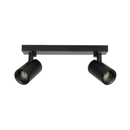SPOTA KLV-101-0136 Κινούμενο Φωτιστικό Σποτ Οροφής για 2 Λάμπες MR16 με Ντουί GU10 AC 220-240V IP20 - Μαύρο Ματ - Μ30 x Π6 x Υ14.5