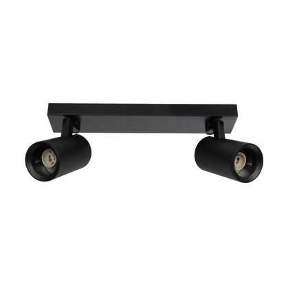 SPOTA KLV-101-0136 Κινούμενο Φωτιστικό Σποτ Οροφής για 2 Λάμπες MR16 με Ντουί GU10 AC 220-240V IP20 - Μαύρο Ματ - Μ30 x Π6 x Υ14.5