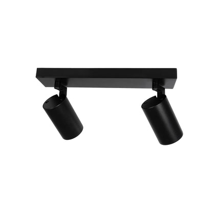 SPOTA KLV-101-0136 Κινούμενο Φωτιστικό Σποτ Οροφής για 2 Λάμπες MR16 με Ντουί GU10 AC 220-240V IP20 - Μαύρο Ματ - Μ30 x Π6 x Υ14.5