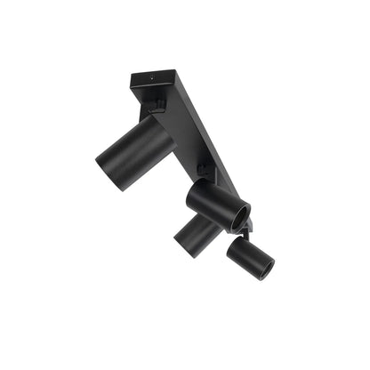 SPOTA KLV-101-0140 Κινούμενο Φωτιστικό Σποτ Οροφής για 4 Λάμπες MR16 με Ντουί GU10 AC 220-240V IP20 - Μαύρο Ματ - Μ64 x Π6 x Υ14