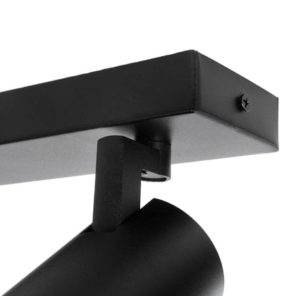 SPOTA KLV-101-0142 Κινούμενο Φωτιστικό Σποτ Οροφής για 5 Λάμπες MR16 με Ντουί GU10 AC 220-240V IP20 - Μαύρο Ματ - Μ79.5 x Π6.3 x Υ14