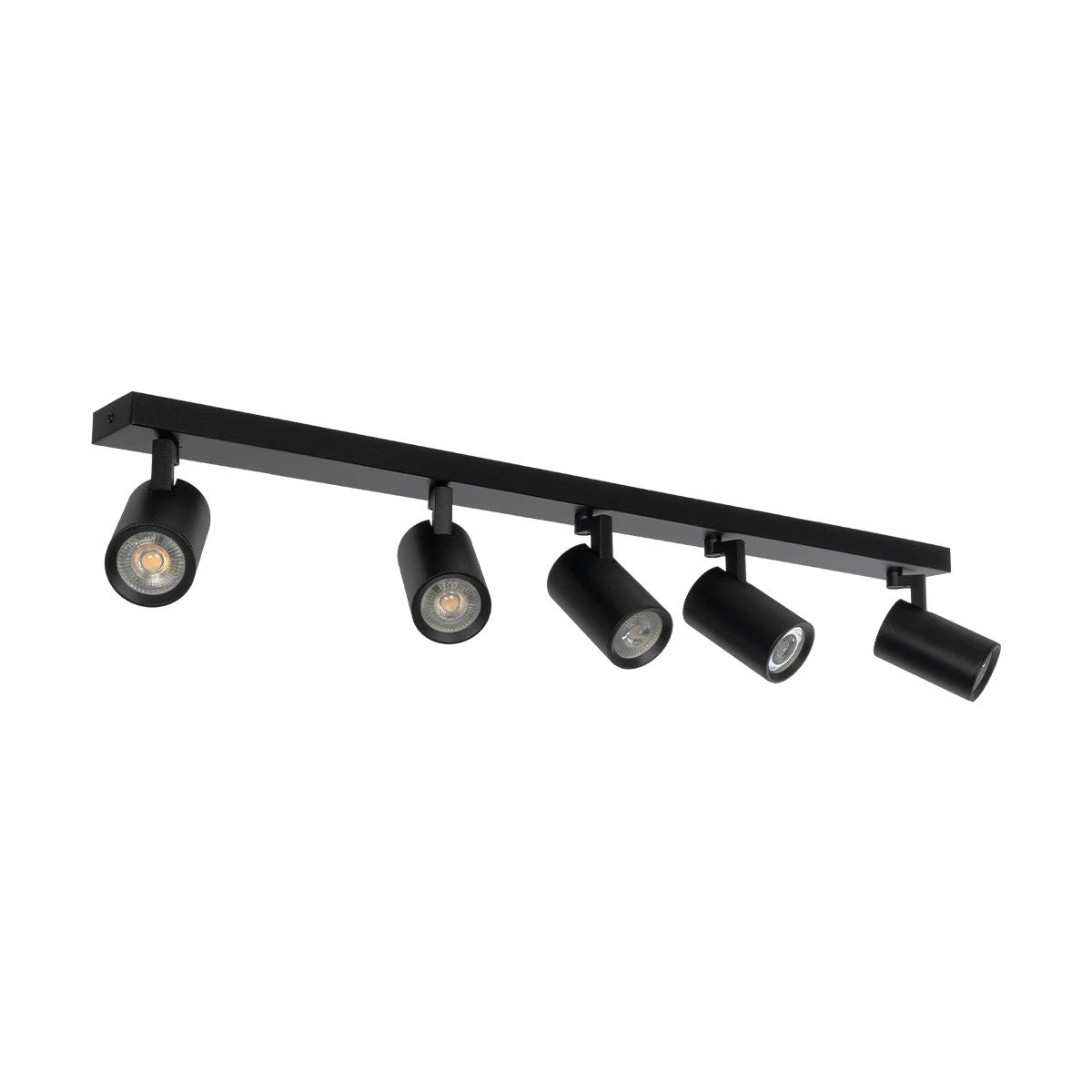 SPOTA KLV-101-0142 Κινούμενο Φωτιστικό Σποτ Οροφής για 5 Λάμπες MR16 με Ντουί GU10 AC 220-240V IP20 - Μαύρο Ματ - Μ79.5 x Π6.3 x Υ14