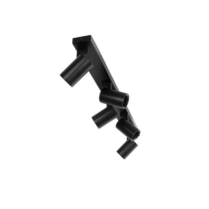 SPOTA KLV-101-0142 Κινούμενο Φωτιστικό Σποτ Οροφής για 5 Λάμπες MR16 με Ντουί GU10 AC 220-240V IP20 - Μαύρο Ματ - Μ79.5 x Π6.3 x Υ14