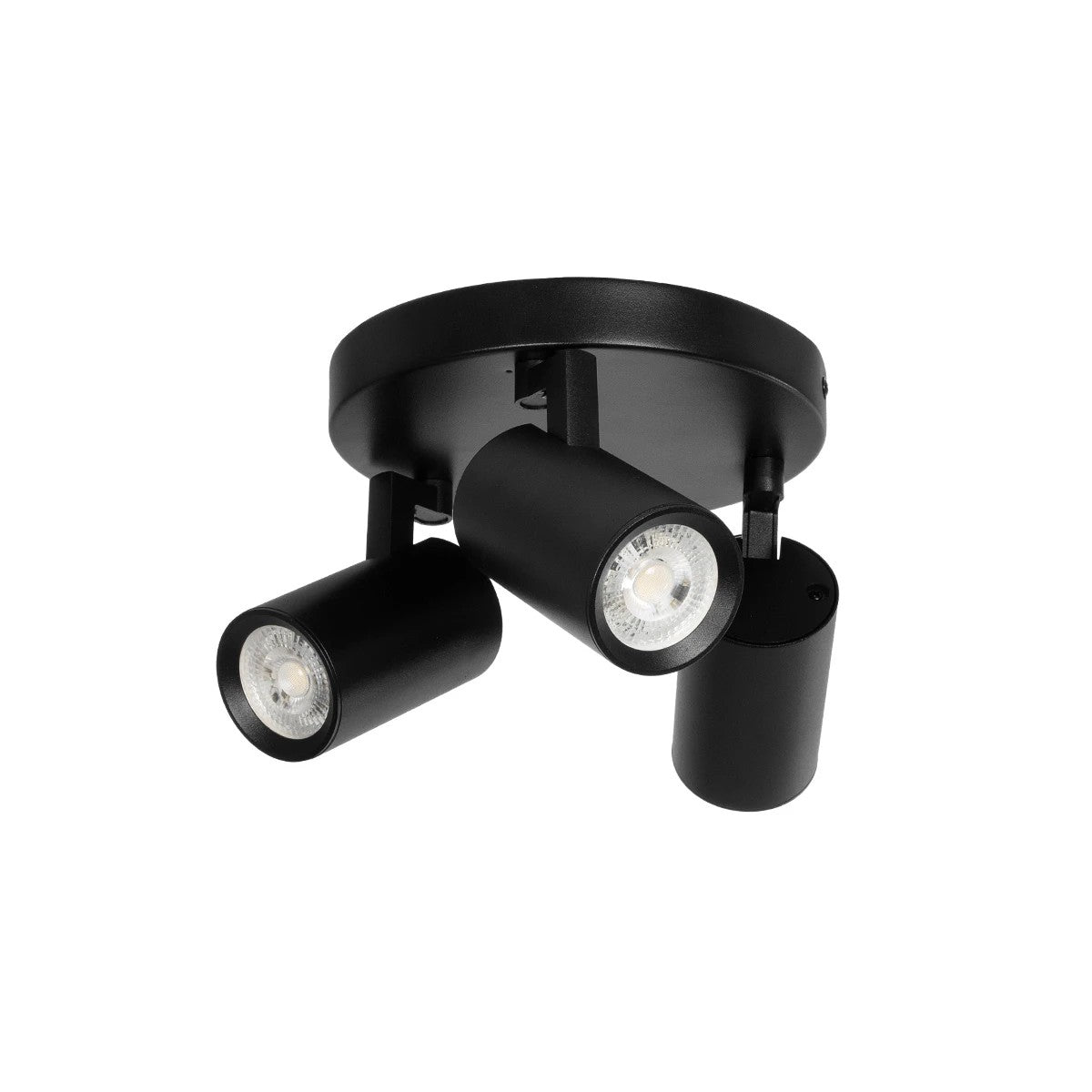 SPOTA KLV-101-0144 Κινούμενο Φωτιστικό Σποτ Οροφής για 3 Λάμπες MR16 με Ντουί GU10 AC 220-240V IP20 - Μαύρο Ματ - Μ19 x Π19 x Υ14