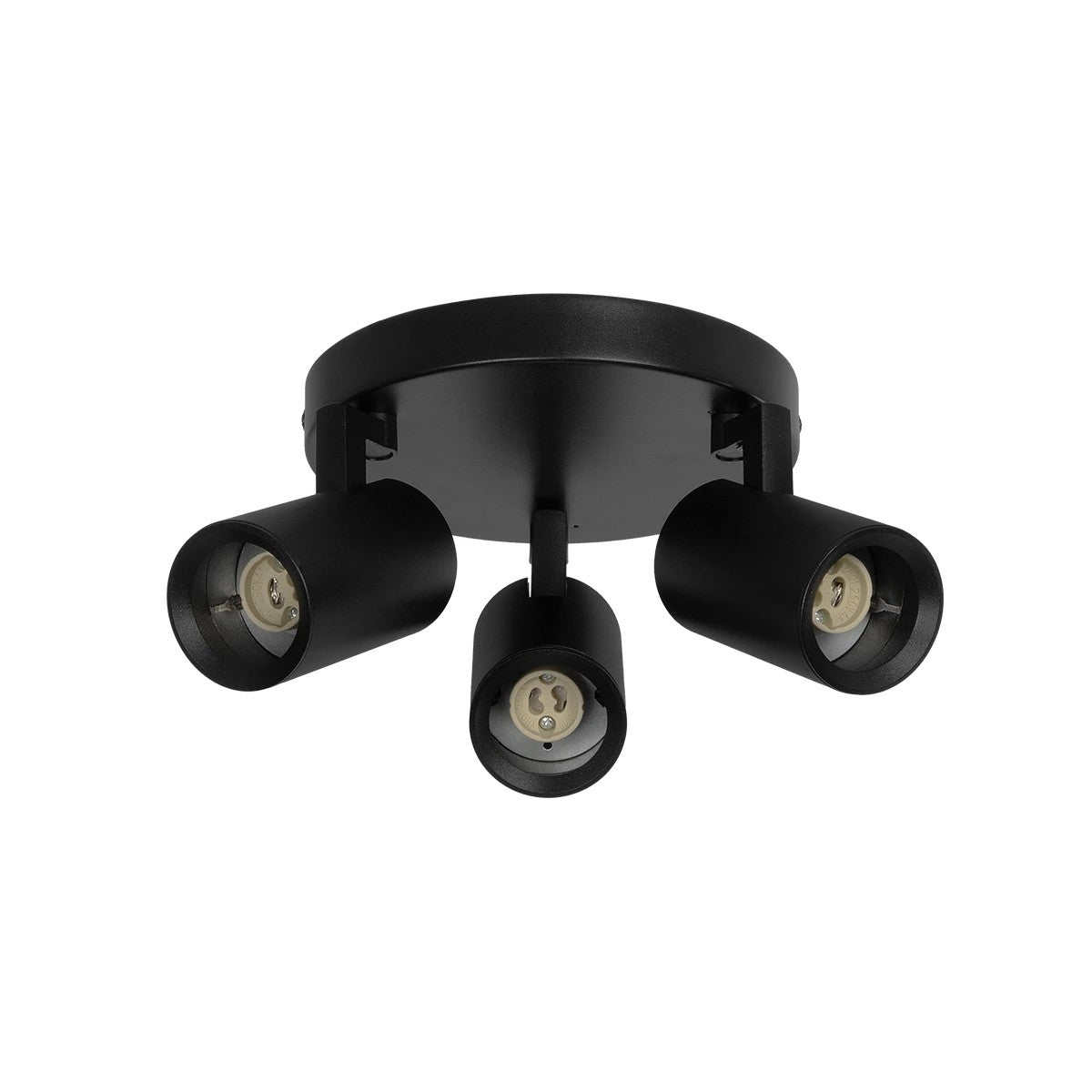 SPOTA KLV-101-0144 Κινούμενο Φωτιστικό Σποτ Οροφής για 3 Λάμπες MR16 με Ντουί GU10 AC 220-240V IP20 - Μαύρο Ματ - Μ19 x Π19 x Υ14