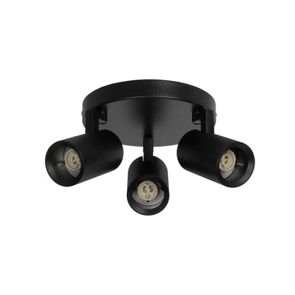 SPOTA KLV-101-0144 Κινούμενο Φωτιστικό Σποτ Οροφής για 3 Λάμπες MR16 με Ντουί GU10 AC 220-240V IP20 - Μαύρο Ματ - Μ19 x Π19 x Υ14