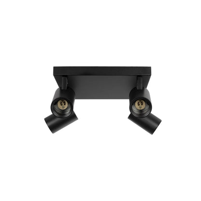 SPOTA KLV-101-0146 Κινούμενο Φωτιστικό Σποτ Οροφής για 4 Λάμπες MR16 με Ντουί GU10 AC 220-240V IP20 - Μαύρο Ματ - Μ26 x Π26 x Υ14