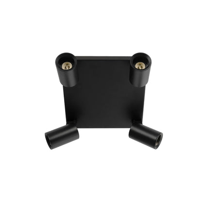 SPOTA KLV-101-0146 Κινούμενο Φωτιστικό Σποτ Οροφής για 4 Λάμπες MR16 με Ντουί GU10 AC 220-240V IP20 - Μαύρο Ματ - Μ26 x Π26 x Υ14