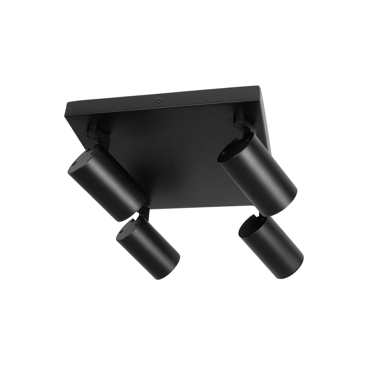 SPOTA KLV-101-0146 Κινούμενο Φωτιστικό Σποτ Οροφής για 4 Λάμπες MR16 με Ντουί GU10 AC 220-240V IP20 - Μαύρο Ματ - Μ26 x Π26 x Υ14