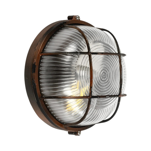 BOATLIGHT 61623 Vintage Φωτιστικό Καραβοχελώνα Τοίχου & Οροφής με Ντουί 1 x E27 AC 220-240V Αδιάβροχο IP65 - Χάλκινο Παλαιωμένο Εφέ Σκουριάς Ματ - Μ17.5 x Π17.5 x Υ9