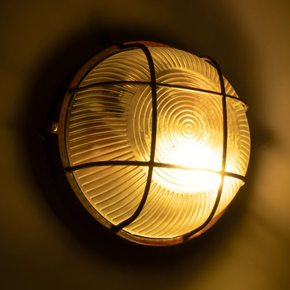 BOATLIGHT 61623 Vintage Φωτιστικό Καραβοχελώνα Τοίχου & Οροφής με Ντουί 1 x E27 AC 220-240V Αδιάβροχο IP65 - Χάλκινο Παλαιωμένο Εφέ Σκουριάς Ματ - Μ17.5 x Π17.5 x Υ9