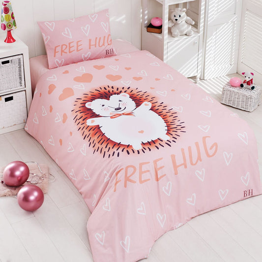 Σετ Παπλωματοθήκη Μονή Hug Art 6165 165x240εκ Σομόν