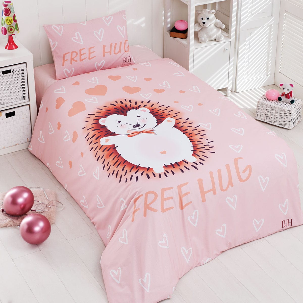 Σετ Κουβερλί Μονό Hug Art 6165 160x240εκ Σομόν