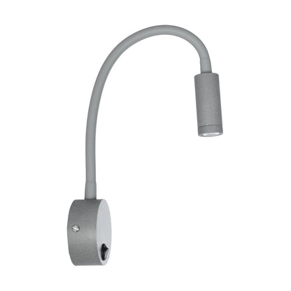 GOOSE 61689 Φωτιστικό Τοίχου - Απλίκα LED 3W 300lm 36° AC 220-240V IP20 - Reading Light - Θερμό Λευκό 2700K Γκρι Αλουμίνιο - Μ6.5 x Π22.5 x Υ23cm