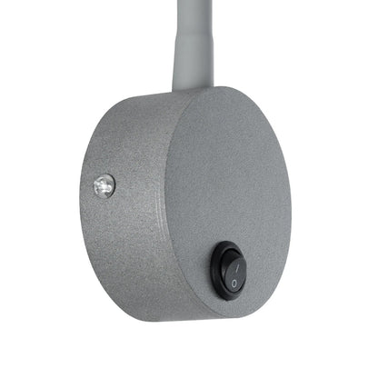 GOOSE 61689 Φωτιστικό Τοίχου - Απλίκα LED 3W 300lm 36° AC 220-240V IP20 - Reading Light - Θερμό Λευκό 2700K Γκρι Αλουμίνιο - Μ6.5 x Π22.5 x Υ23cm