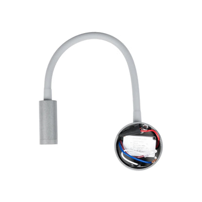 GOOSE 61689 Φωτιστικό Τοίχου - Απλίκα LED 3W 300lm 36° AC 220-240V IP20 - Reading Light - Θερμό Λευκό 2700K Γκρι Αλουμίνιο - Μ6.5 x Π22.5 x Υ23cm