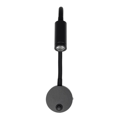 GOOSE 61690 Φωτιστικό Τοίχου - Απλίκα LED 3W 300lm 36° AC 220-240V IP20 - Reading Light - Θερμό Λευκό 2700K Μαύρο Αλουμίνιο - Μ6.5 x Π22.5 x Υ23cm