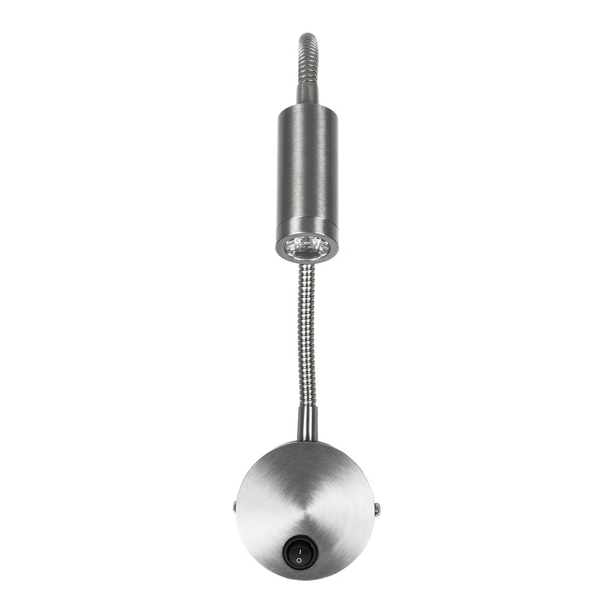 GOOSE 61691 Φωτιστικό Τοίχου - Απλίκα LED 3W 300lm 36° AC 220-240V IP20 - Reading Light - Θερμό Λευκό 2700K Ασημί Αλουμίνιο - Μ6.5 x Π22.5 x Υ23cm