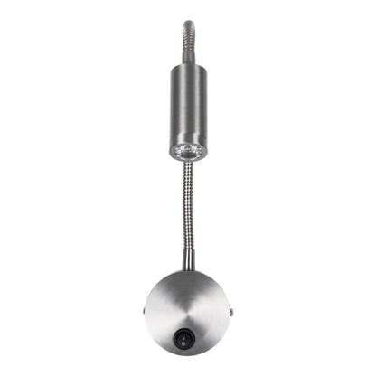 GOOSE 61691 Φωτιστικό Τοίχου - Απλίκα LED 3W 300lm 36° AC 220-240V IP20 - Reading Light - Θερμό Λευκό 2700K Ασημί Αλουμίνιο - Μ6.5 x Π22.5 x Υ23cm