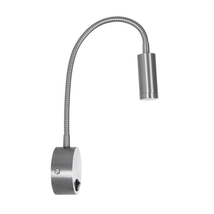 GOOSE 61691 Φωτιστικό Τοίχου - Απλίκα LED 3W 300lm 36° AC 220-240V IP20 - Reading Light - Θερμό Λευκό 2700K Ασημί Αλουμίνιο - Μ6.5 x Π22.5 x Υ23cm