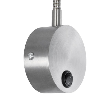 GOOSE 61691 Φωτιστικό Τοίχου - Απλίκα LED 3W 300lm 36° AC 220-240V IP20 - Reading Light - Θερμό Λευκό 2700K Ασημί Αλουμίνιο - Μ6.5 x Π22.5 x Υ23cm