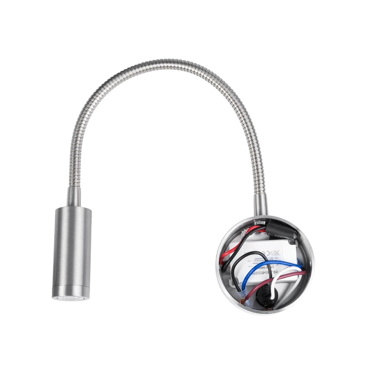 GOOSE 61691 Φωτιστικό Τοίχου - Απλίκα LED 3W 300lm 36° AC 220-240V IP20 - Reading Light - Θερμό Λευκό 2700K Ασημί Αλουμίνιο - Μ6.5 x Π22.5 x Υ23cm