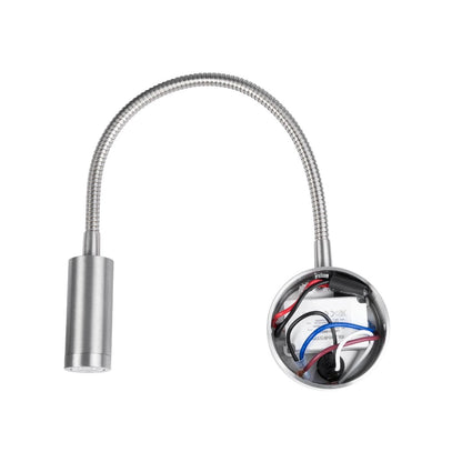 GOOSE 61691 Φωτιστικό Τοίχου - Απλίκα LED 3W 300lm 36° AC 220-240V IP20 - Reading Light - Θερμό Λευκό 2700K Ασημί Αλουμίνιο - Μ6.5 x Π22.5 x Υ23cm