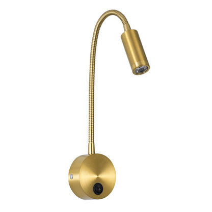 GOOSE 61692 Μοντέρνο Φωτιστικό Τοίχου - Απλίκα Ξενοδοχείου Reading Light LED 3W 300lm 36° AC 220-240V IP20 Θερμό Λευκό 2700K - CREE XPE Chip & TÜV SÜD Driver - Χρυσό Βούρτσας - Μ6.5 x Π15 xΥ24.5