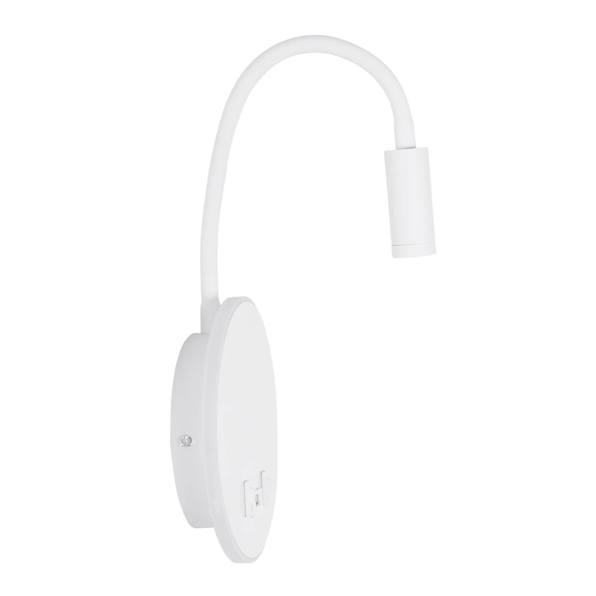 GOOSE 61693 Μοντέρνο Φωτιστικό Τοίχου - Απλίκα Ξενοδοχείου Reading Light με Φορτιστή USB 3A LED 6W 600lm 36° & 360° AC 220-240V IP20 Θερμό Λευκό 2700K - CREE XPE & Lumileds SMD Chip - Λευκό Ματ - Μ15.5 x Π15 x Υ30.5