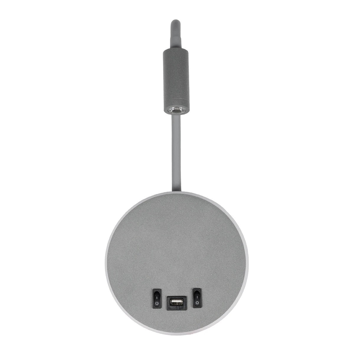GOOSE 61694 Φωτιστικό Τοίχου - Απλίκα LED 6W 600lm 36° AC 220-240V IP20 - Reading Light & 360° Κρυφός Φωτισμός - Φορτιστής USB 3A - Θερμό Λευκό 2700K Γκρι Αλουμίνιο - Μ15.5 x Π22.5 x Υ30cm