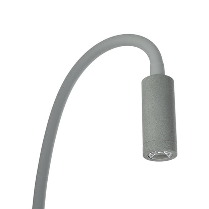 GOOSE 61694 Φωτιστικό Τοίχου - Απλίκα LED 6W 600lm 36° AC 220-240V IP20 - Reading Light & 360° Κρυφός Φωτισμός - Φορτιστής USB 3A - Θερμό Λευκό 2700K Γκρι Αλουμίνιο - Μ15.5 x Π22.5 x Υ30cm