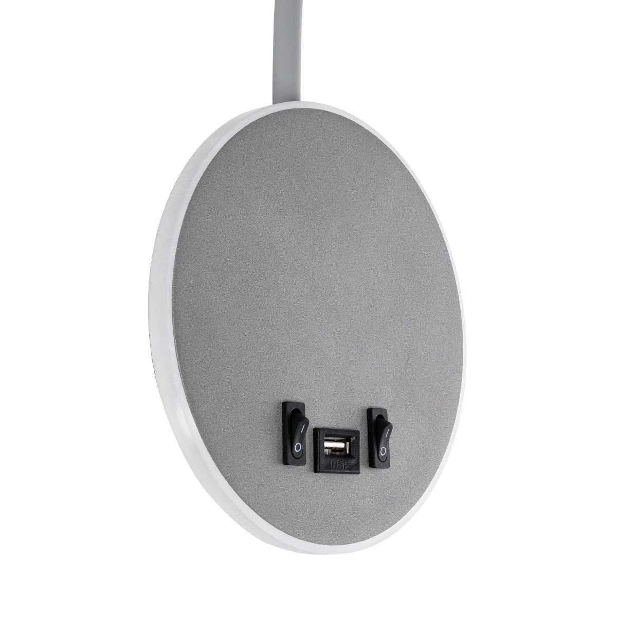 GOOSE 61694 Φωτιστικό Τοίχου - Απλίκα LED 6W 600lm 36° AC 220-240V IP20 - Reading Light & 360° Κρυφός Φωτισμός - Φορτιστής USB 3A - Θερμό Λευκό 2700K Γκρι Αλουμίνιο - Μ15.5 x Π22.5 x Υ30cm