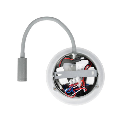 GOOSE 61694 Φωτιστικό Τοίχου - Απλίκα LED 6W 600lm 36° AC 220-240V IP20 - Reading Light & 360° Κρυφός Φωτισμός - Φορτιστής USB 3A - Θερμό Λευκό 2700K Γκρι Αλουμίνιο - Μ15.5 x Π22.5 x Υ30cm