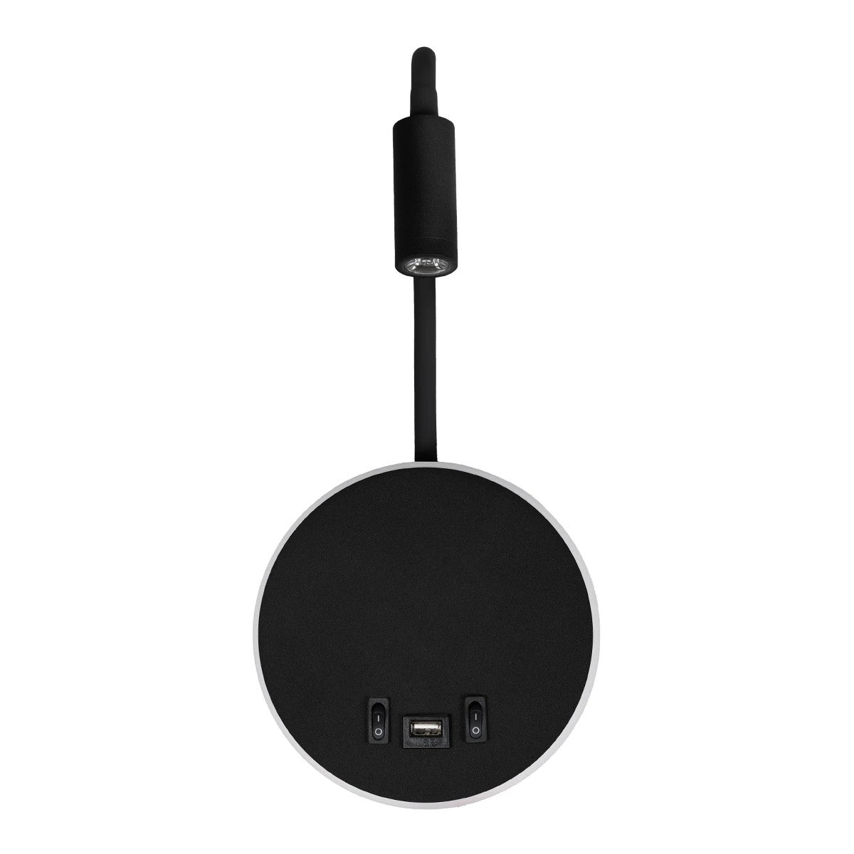 GOOSE 61695 Μοντέρνο Φωτιστικό Τοίχου - Απλίκα Ξενοδοχείου Reading Light με Φορτιστή USB 3A LED 6W 600lm 36° & 360° AC 220-240V IP20 Θερμό Λευκό 2700K - Bridgelux COB Chip & TÜV SÜD Driver - Μαύρο Ματ - Μ15.5 x Π22.5 x Υ30