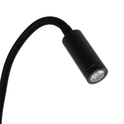 GOOSE 61695 Μοντέρνο Φωτιστικό Τοίχου - Απλίκα Ξενοδοχείου Reading Light με Φορτιστή USB 3A LED 6W 600lm 36° & 360° AC 220-240V IP20 Θερμό Λευκό 2700K - Bridgelux COB Chip & TÜV SÜD Driver - Μαύρο Ματ - Μ15.5 x Π22.5 x Υ30